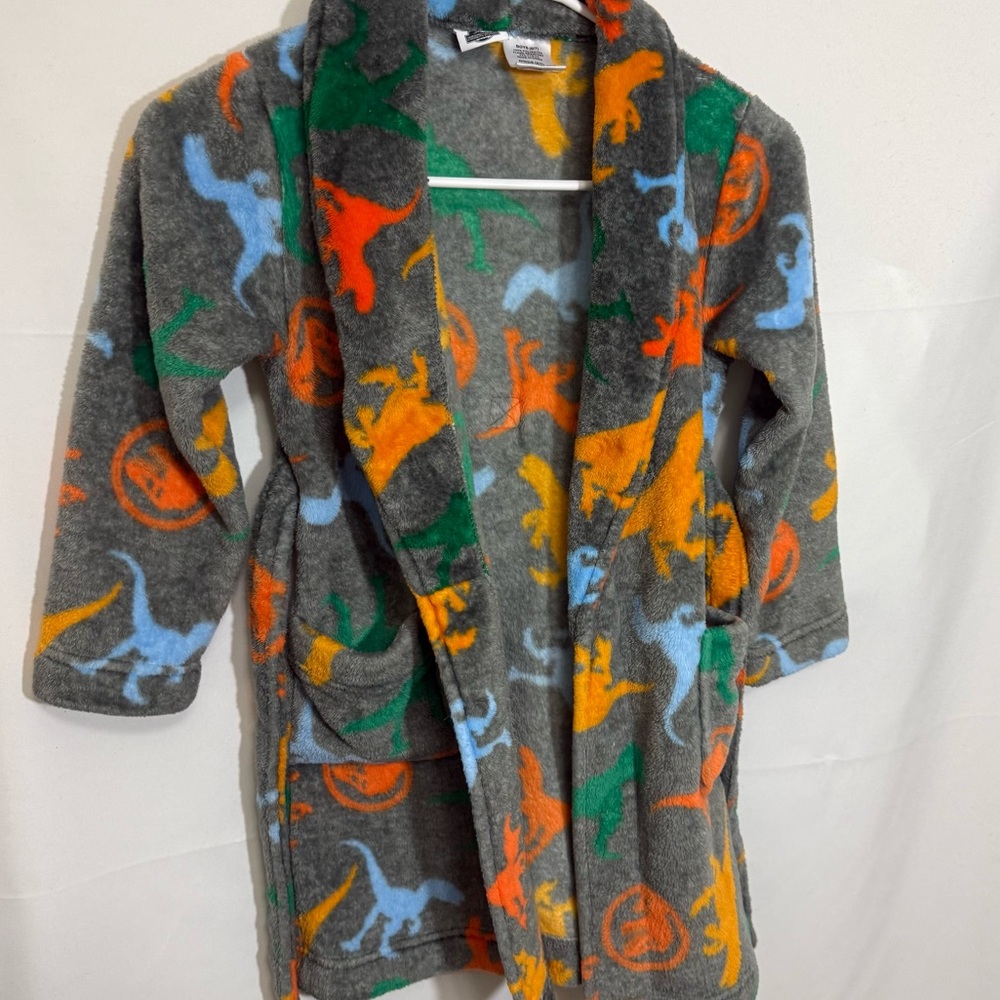 Jurassic World Kids Fleece Robe Dinosaur Print - Boys Size 6/7 - Picture 12 of 14